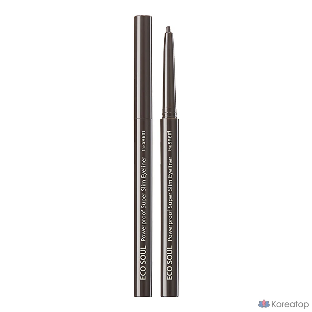 Подводка для глаз The Saem Eco Soul Powerproof Super Slim Eyeliner, оттенок Ash Black, 0.1 г, 1 шт.