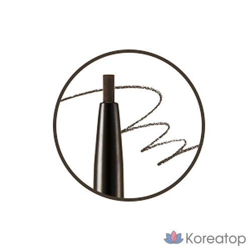 Карандаш для бровей The Face Shop Brow Master Eyebrow Slim Auto Pencil, оттенок 04 Dark Brown, 0.05 г, 1 шт., фото 2