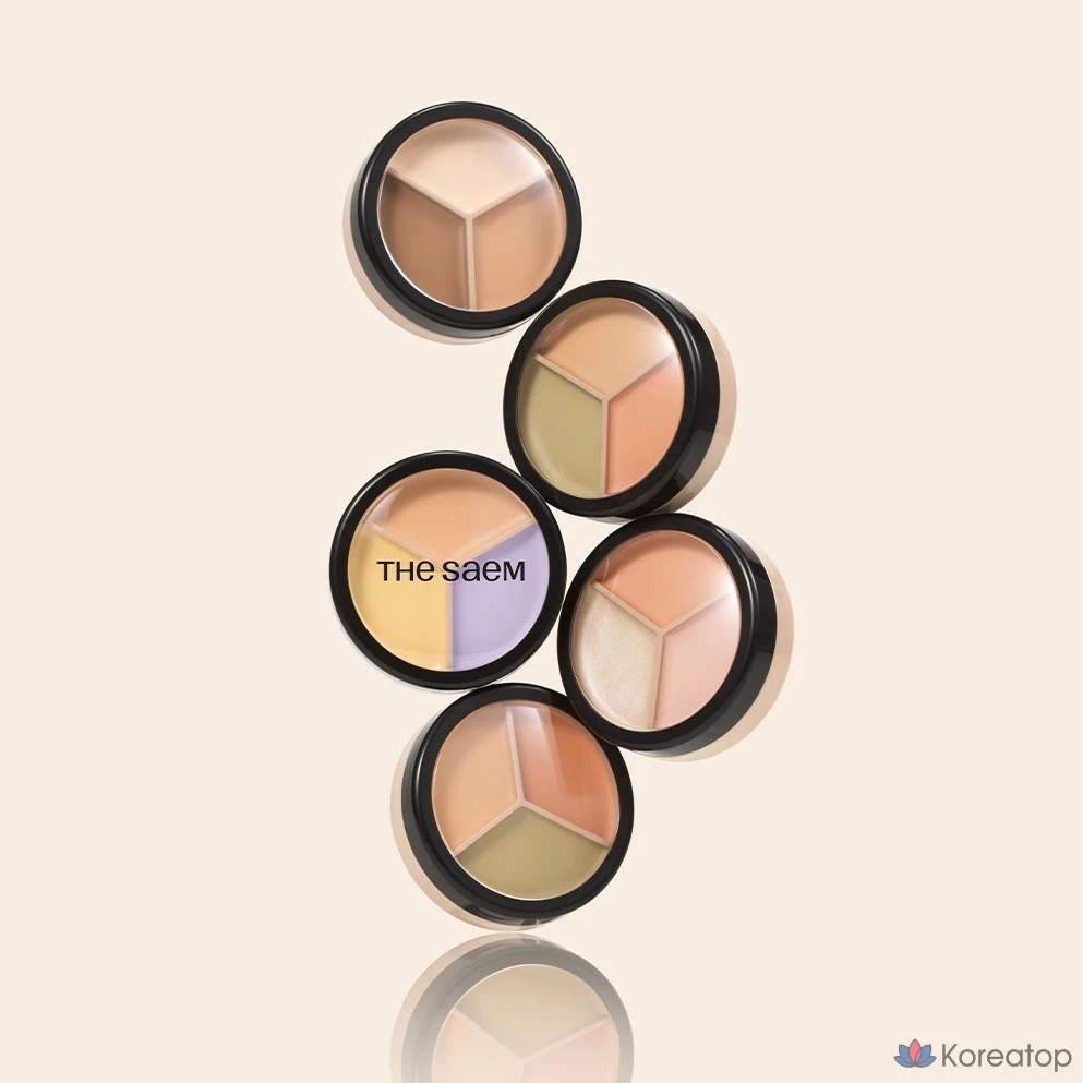 Консилер The Saem Cover Perfection Triple Pot Concealer, оттенок 04 Tone-up Beige, 13.2 г, 1 шт., фото 5