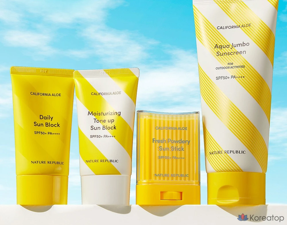 Солнцезащитный крем Nature Republic California Aloe Aqua Jumbo Sun Lotion SPF50+ PA++++, 250 мл, 1 шт.