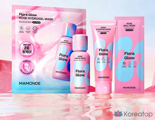 Жидкая маска-тонер для лица Mamonde Flora Glow Rose Liquid Mask, 80 мл, 1 шт.
