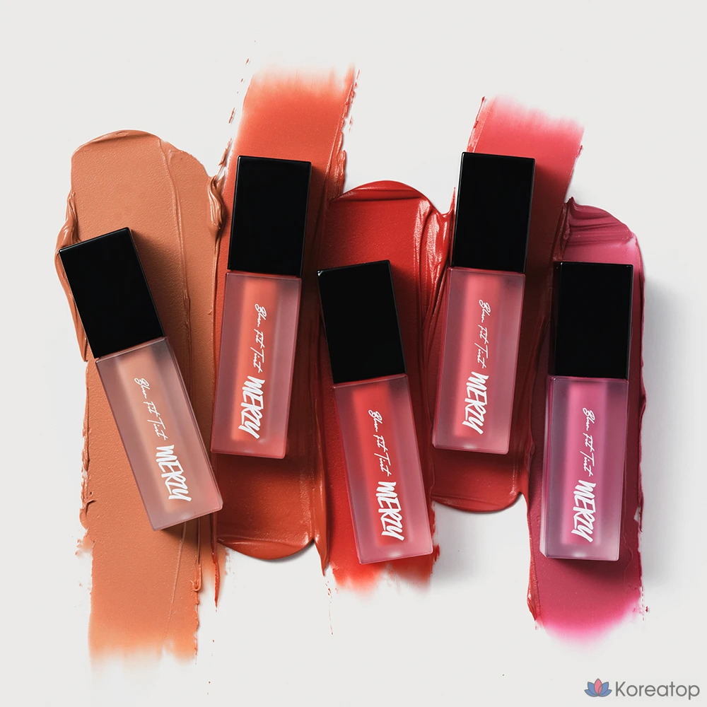 Тинт для губ MERZY Blur Fit Mini Layering Lip Tint, оттенки BT2 Omyo + BT3 Nareun + BT4 Heeul + BT11 Saenggi, 1.5 г, 4 шт.