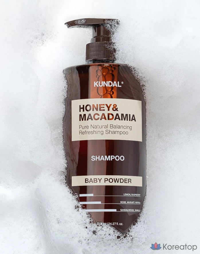 Шампунь Kundal Honey & Macadamia Nature Shampoo Baby Powder, 500 мл, 1 шт., фото 5