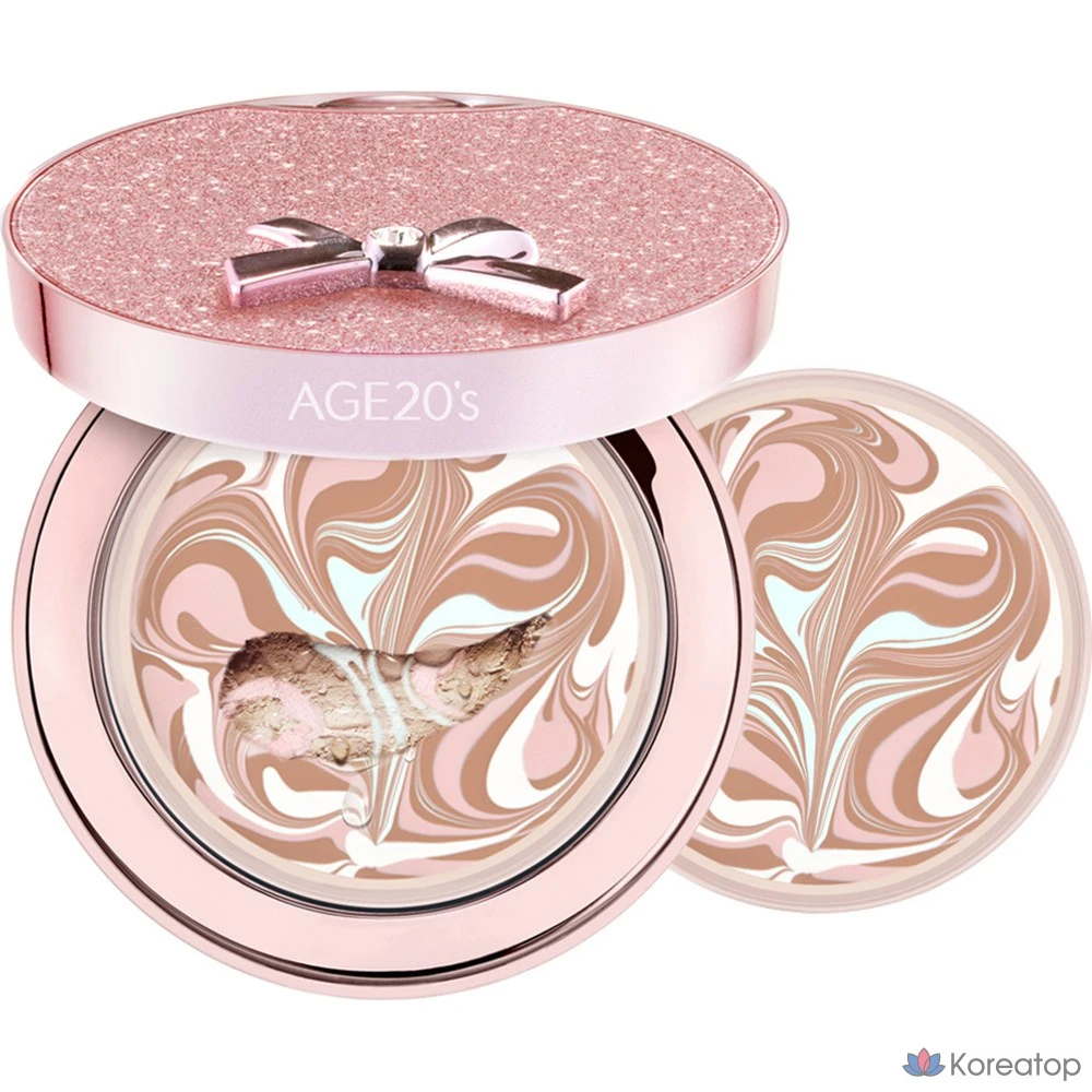 Эссенс-кушон AGE 20s Ribbon Jewelry Edition Essence Cover Pact, оттенок 23 Medium Beige, 14 г + 14 г, 1 шт.