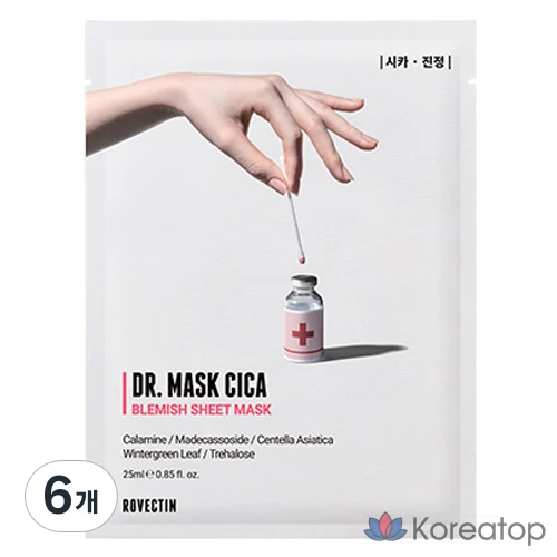 Тканевая маска для лица Rovectin Doctor Mask Cica, 6 шт.