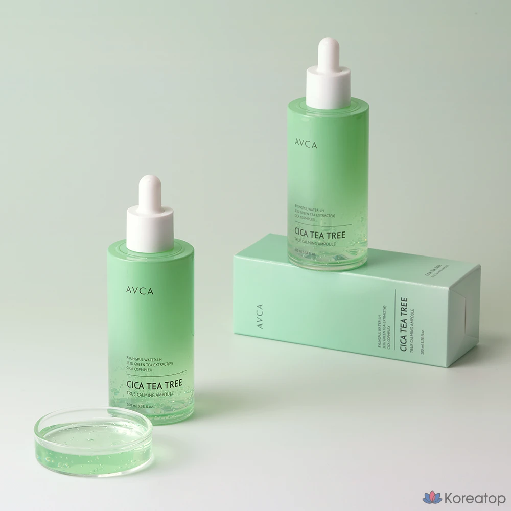 Ампульная сыворотка AVCA True Calming Cica Tea Tree Rebalancing Soothing Ampoule, 100 мл, 1 шт.