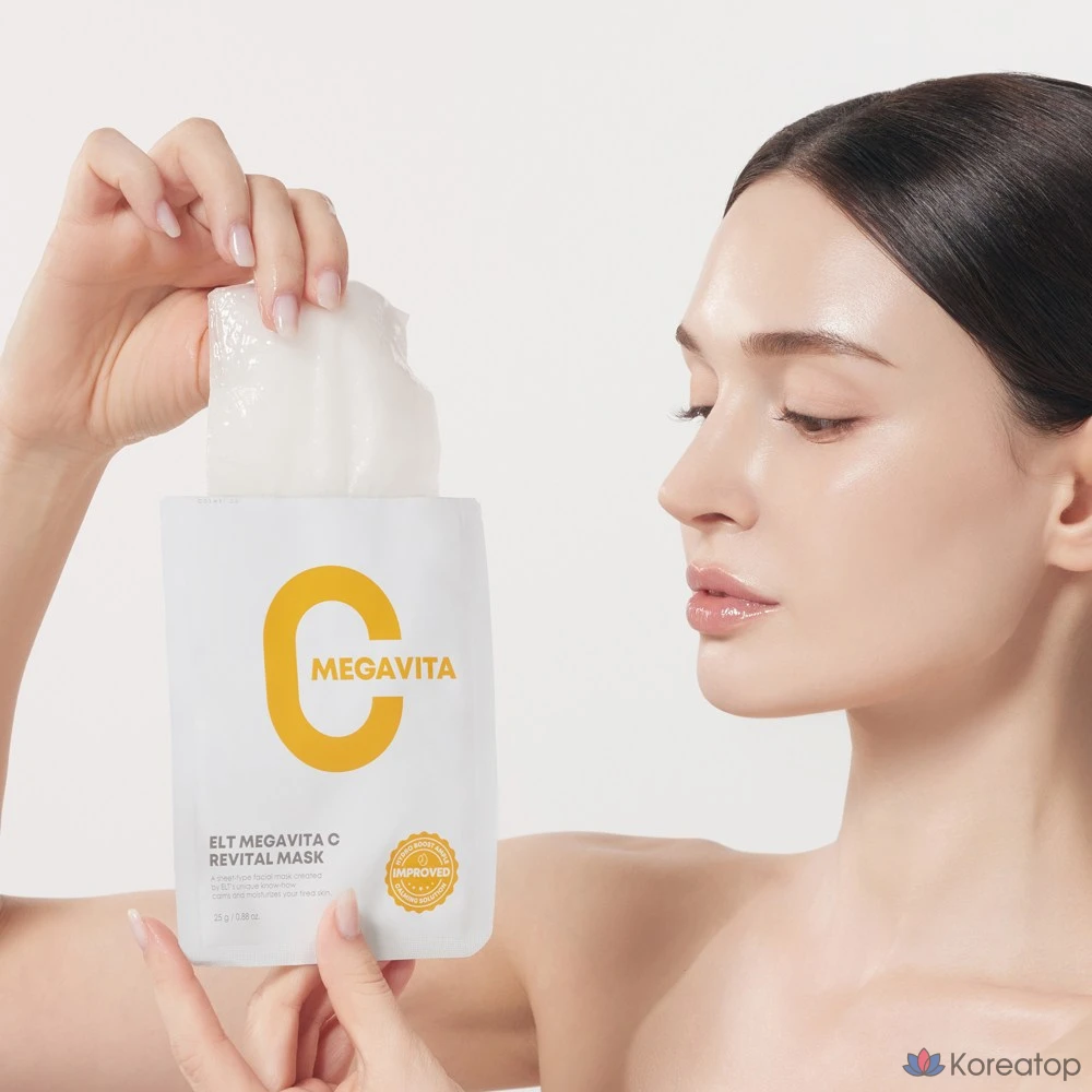 Тканевая маска для лица ELT Mega Vitamin C Essence Soothing Mask, 10 шт.