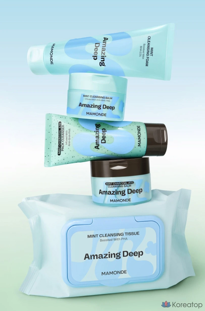 Набор для ухода Mamonde Amazing Deep Mint Charcoal Pack Cleanser, 135 г + 25 г, 1 шт.