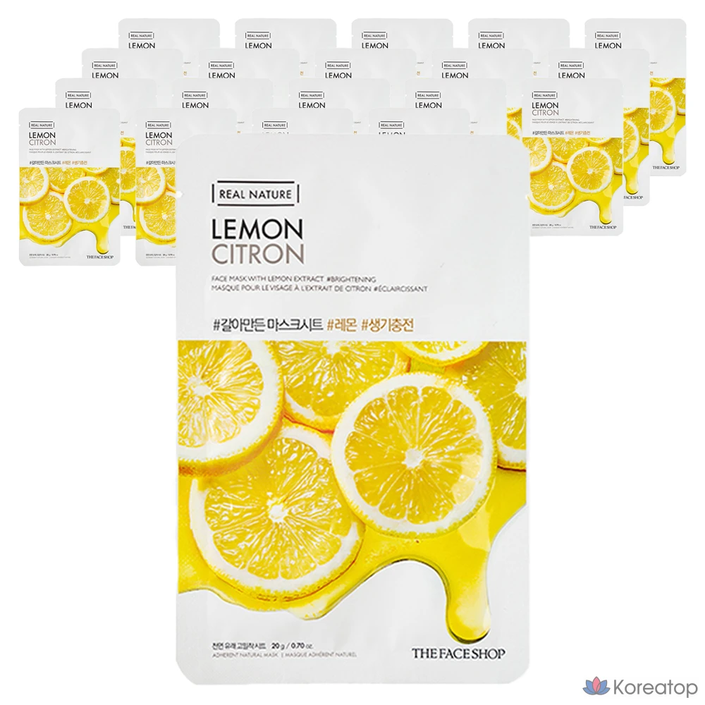 Тканевая маска для лица The Face Shop Real Nature Mask Sheet Lemon, 20 шт.