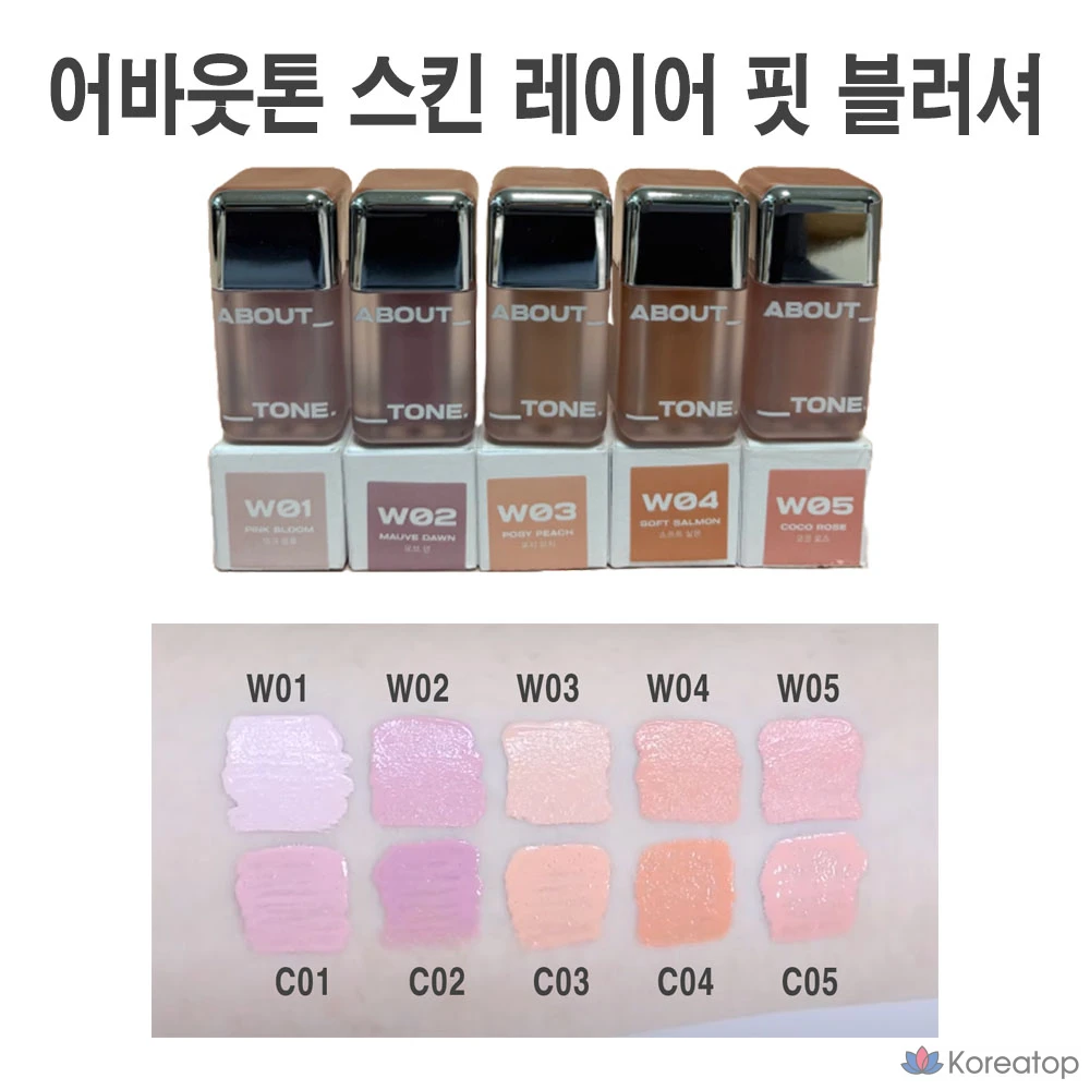 Румяна ABOUT TONE Skin Layer Fit Blusher, оттенок W05 Coco Rose, 1 шт.