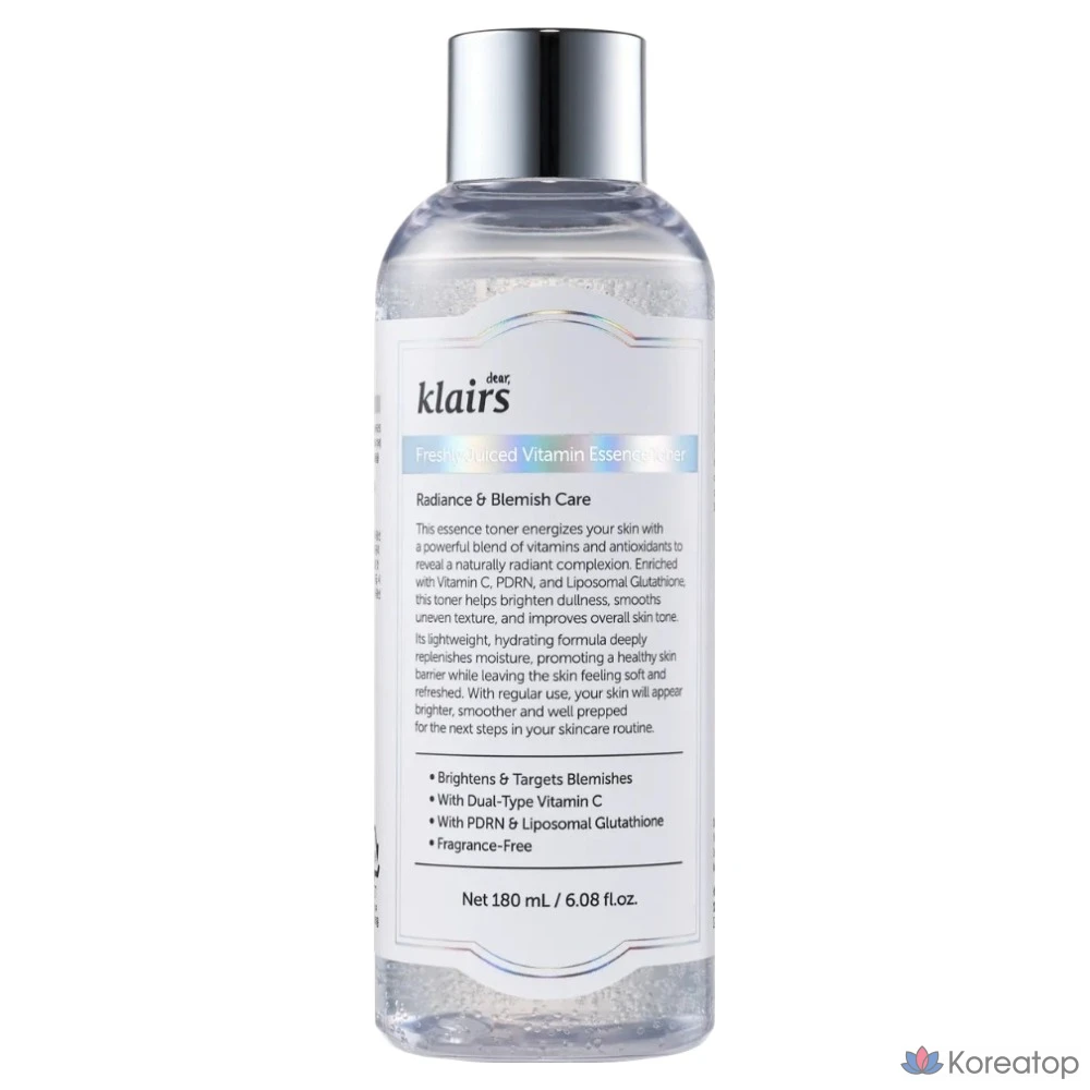 Тонер Dear, Klairs Freshly Juiced Vitamin Essence Toner, 180 мл, 1 шт.