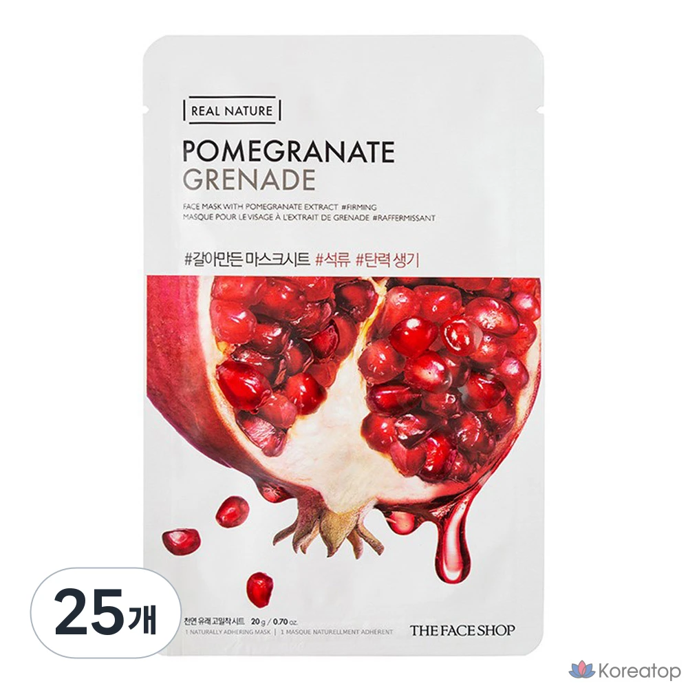 Тканевая маска для лица The Face Shop Real Nature Pomegranate Mask Sheet, 25 шт.