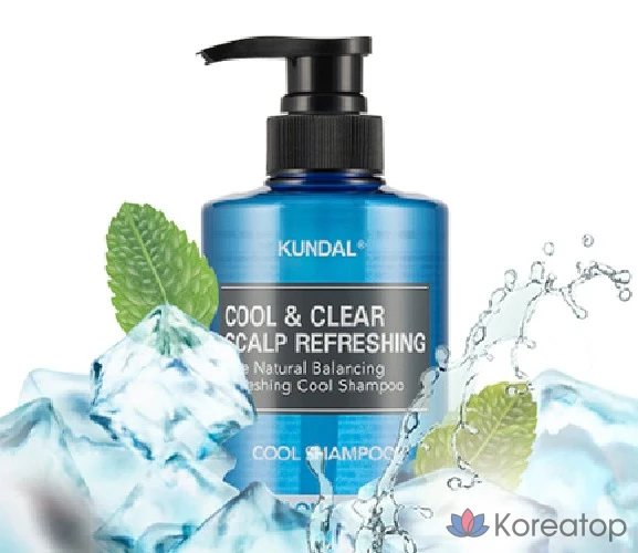 Шампунь Kundal Cool & Clear Scalp Refreshing Shampoo, аромат Aqua Mint, 1.058 л, 1 шт., фото 7