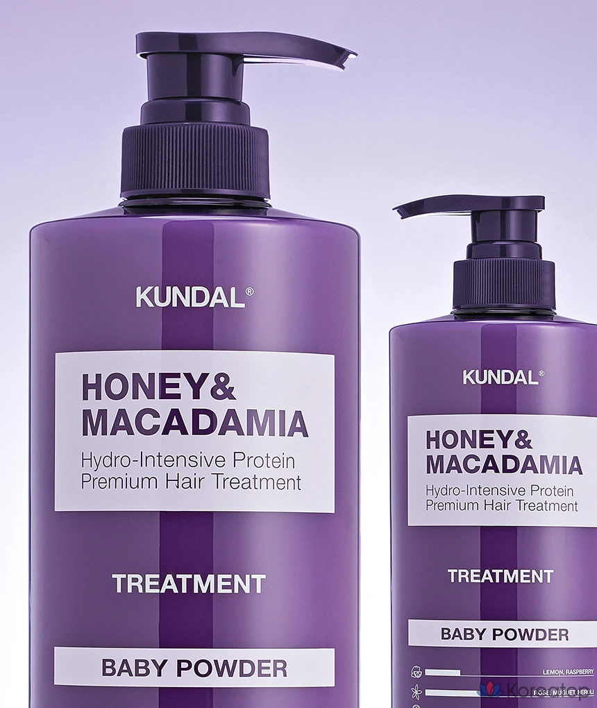 Кондиционер для волос Kundal Honey & Macadamia Hair Treatment, аромат Baby Powder, 500 мл, 1 шт., фото 5
