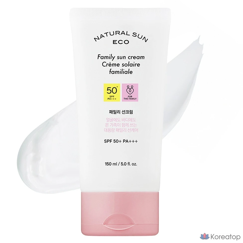Солнцезащитный крем The Face Shop Natural Sun Eco Family Sun Cream SPF50+ PA+++, 150 мл, 1 шт.