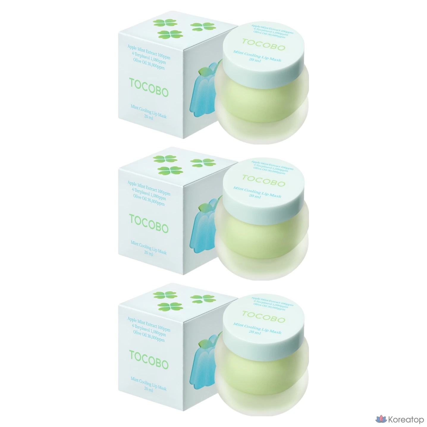 Бальзам для губ Tocobo Mint Cooling Lip Mask, 20 мл, 3 шт.