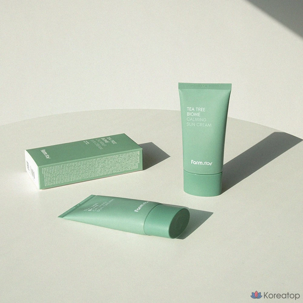 Солнцезащитный крем FarmStay Tea Tree Biome Calming Sun Cream SPF50+/PA++++, 50 мл, 1 шт., фото 3