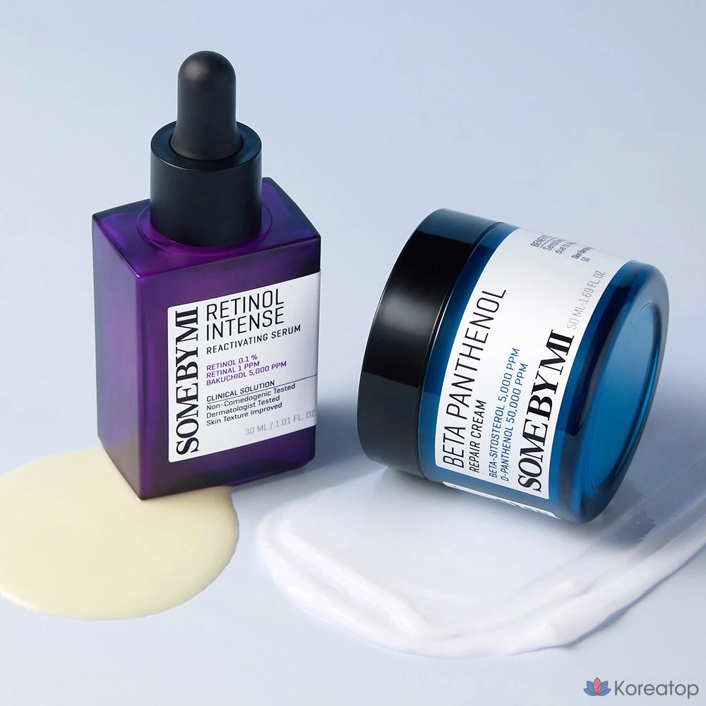 Набор для ухода Some By Mi Glass Skin Combo Set (Retinol Serum + Beta Panthenol Cream), 1 шт.