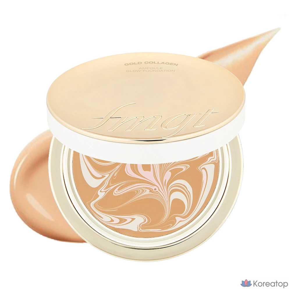 Ампульная сыворотка-фундамент FMGT The Face Shop Gold Collagen Ampoule Glow Foundation, оттенок 203 Natural Beige, 15 г, 1 шт.