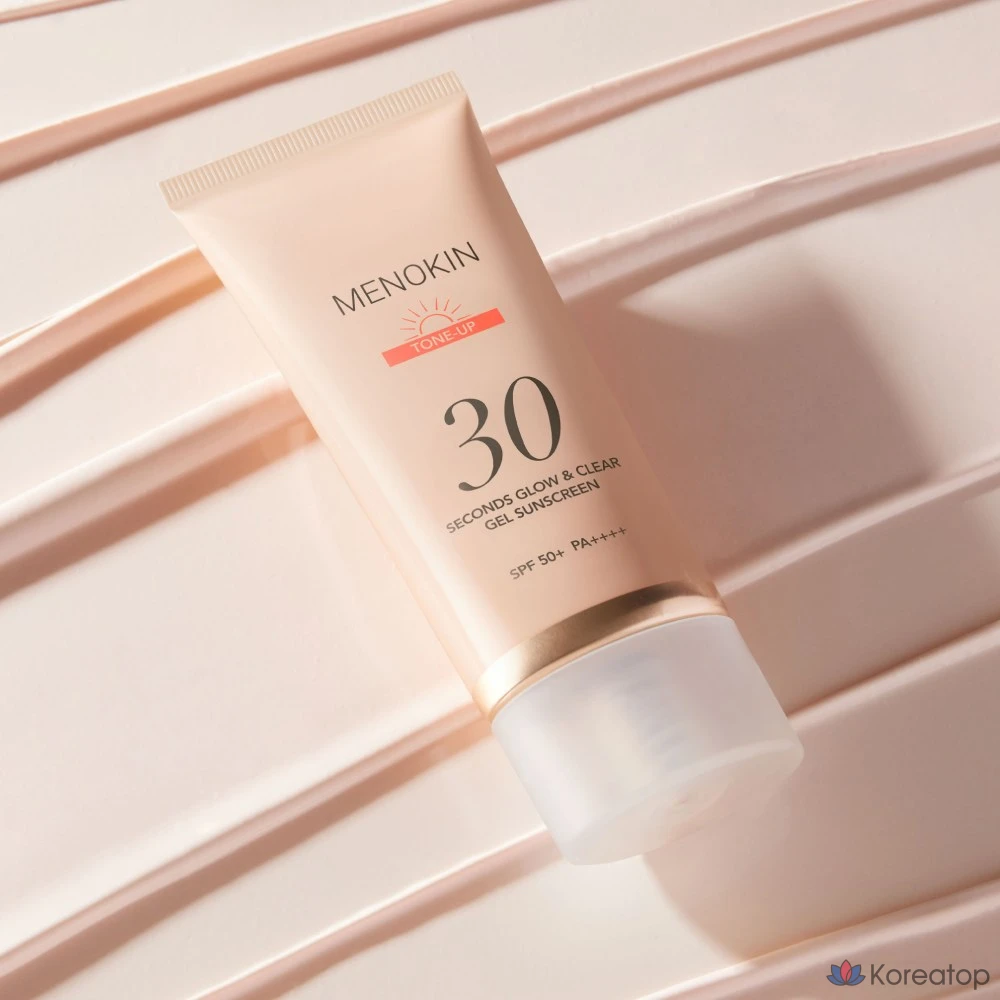 Солнцезащитный крем MENOKIN 30 Second Glow &amp; Clear Gel Sunscreen Tone-up SPF50+ PA++++, 50 мл, 1 шт.