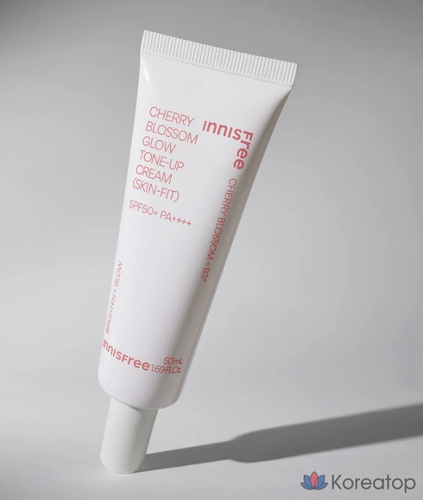 Тонер Innisfree New Cherry Blossom Glow Skin Fit Tone Up Cream SPF50+ PA++++, оттенок Pink, 50 мл, 1 шт.