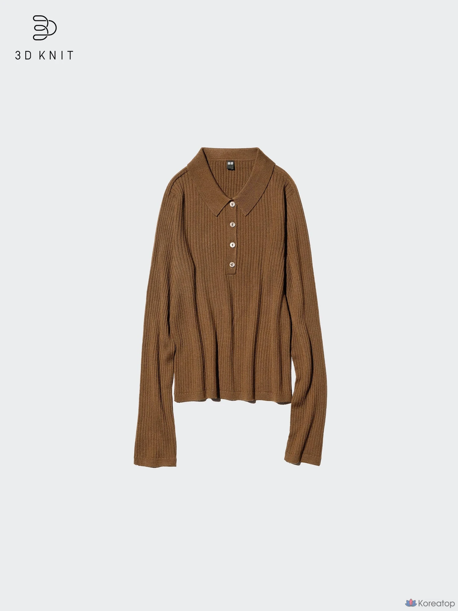 Свитер поло Uniqlo 3D Knit Merino Blend Rib Polo Sweater
