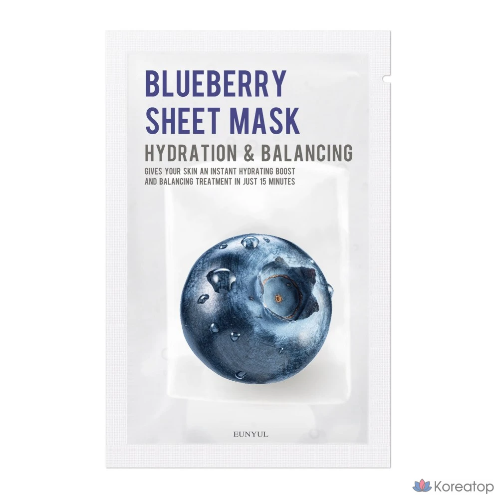 Тканевая маска для лица Eunyul Purity Blueberry Mask, 10 шт.