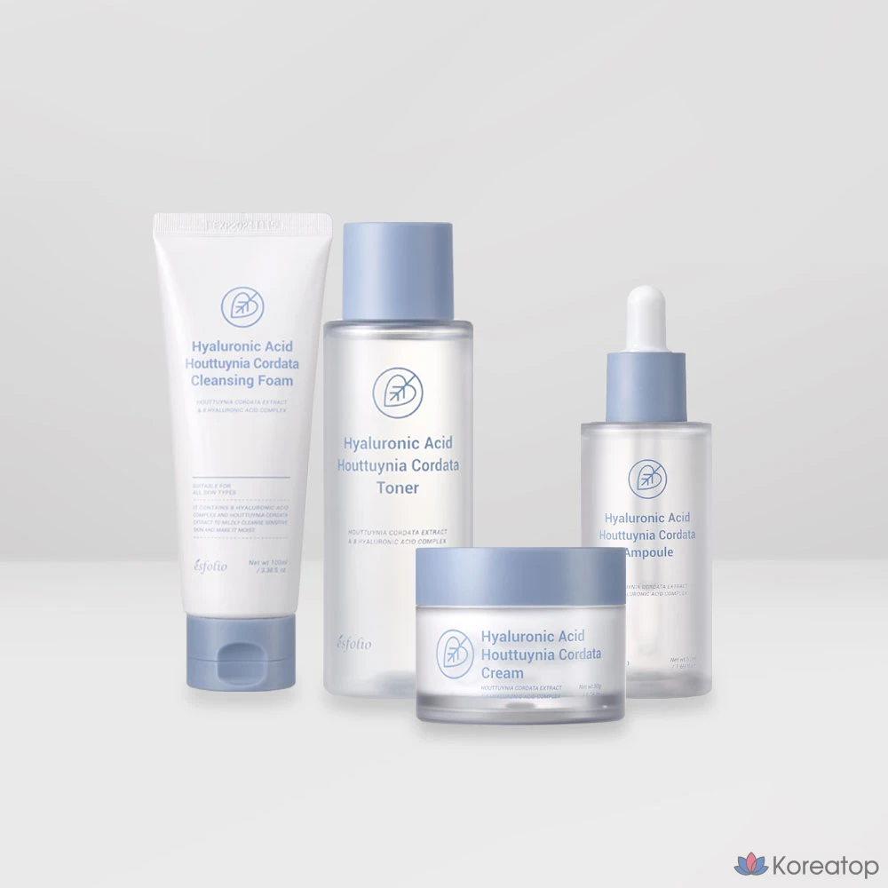 Набор для ухода Esfolio Centella Asiatica 4-piece Set (Foam Cleanser + Toner + Ampoule + Cream), 1 шт.