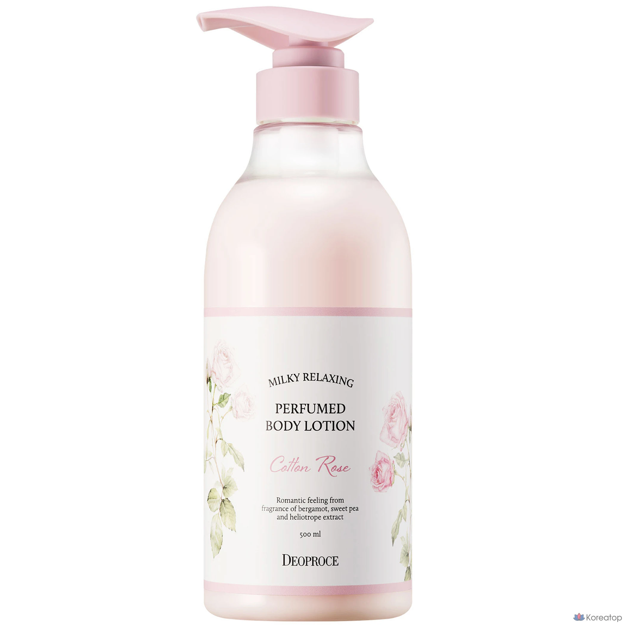 Лосьон для тела Deoproce Milky Relaxing Perfumed Body Lotion Cotton Rose, 550 мл, 1 шт.