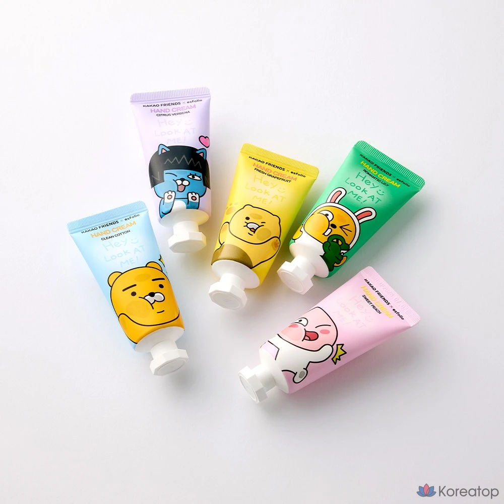 Набор для ухода Esfolio Kakao Friends Look At Me Hand Cream 5-piece Set (Grapefruit/Clean Cotton/Sweet Peach/Romantic Lily/Citrus Verbena), 1 шт.