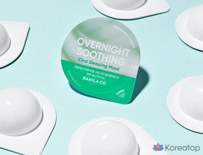 Спальная маска для лица Banila Co Overnight Soothing Cica Sleeping Mask Travel Kit, 4 г, 12 шт.
