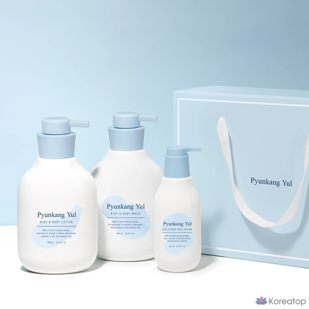 Набор для ухода Pyunkang Yul Kids & Baby Line Lotion 590ml + Wash 590ml + Face Lotion 200ml Gift Set, 2 шт., фото 2