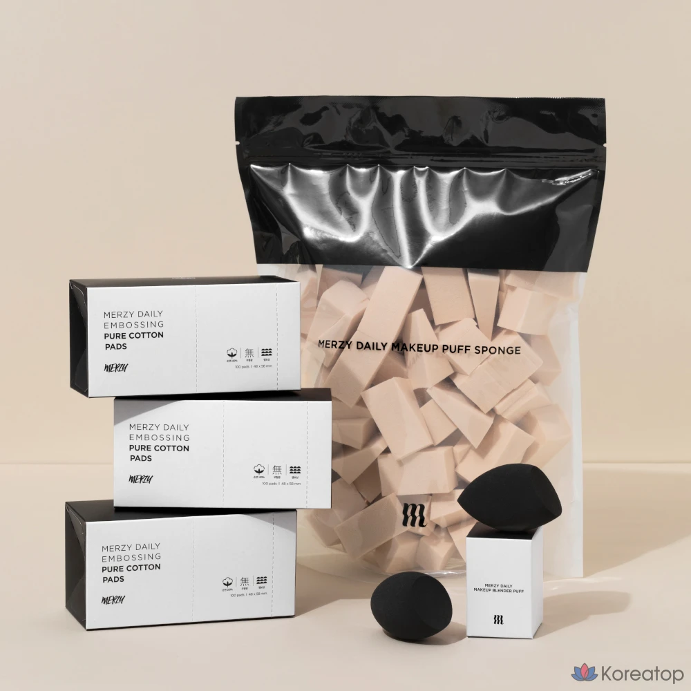 Спонжи для макияжа MERZY Daily Makeup Triangle Puff Sponge, 100 шт.