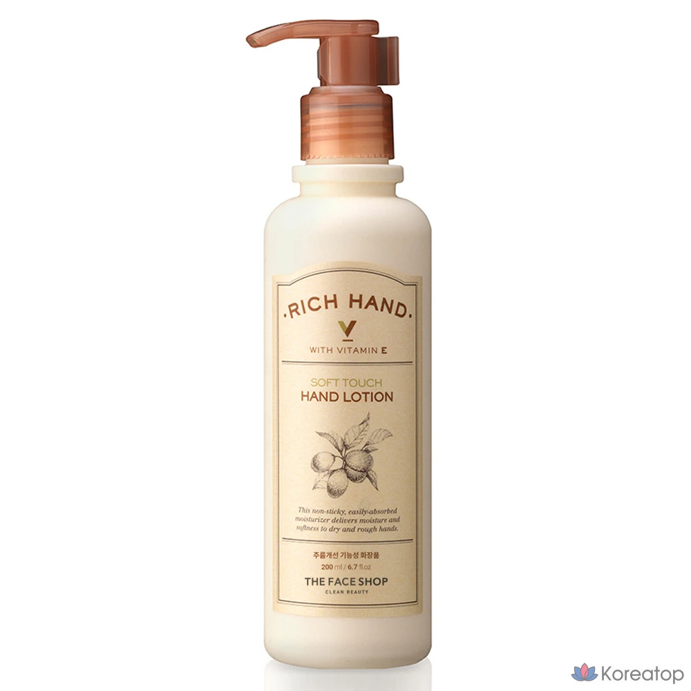 Крем для рук The Face Shop Rich Hand V Soft Touch Hand Lotion, 200 мл, 1 шт.