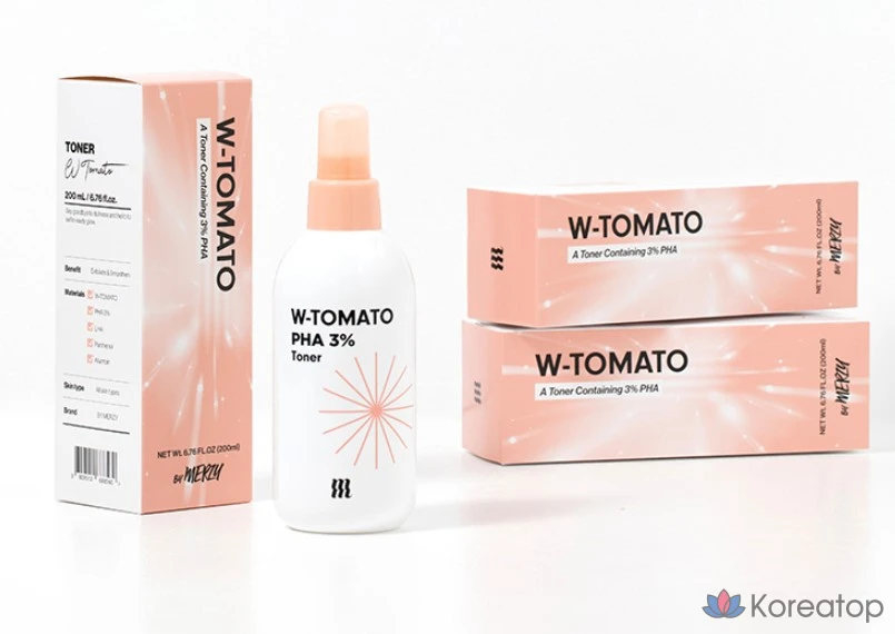 Тонер MERZY White Tomato PHA 3% Toner, 200 мл, 1 шт.