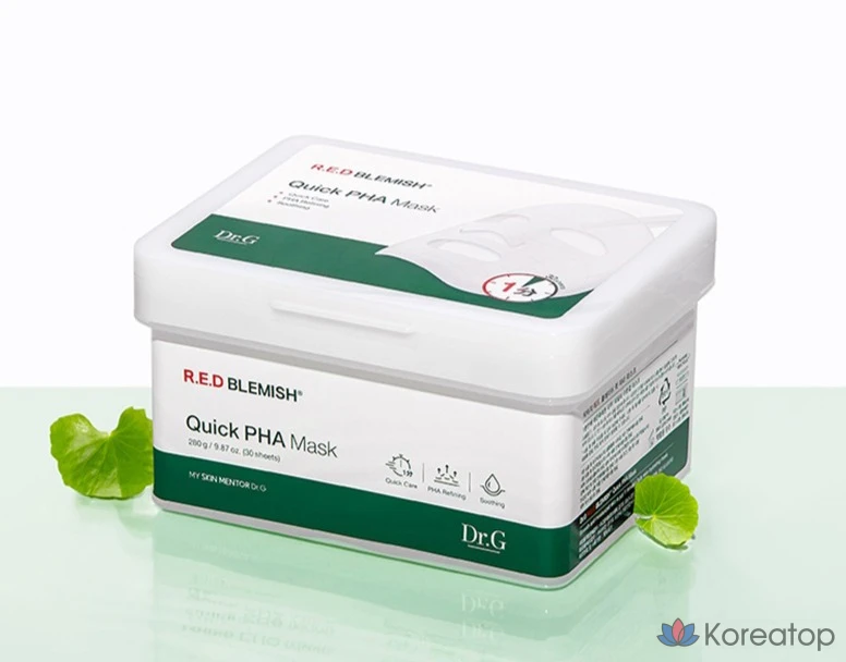 Тканевая маска для лица Dr. G Red Blemish Quick PHA Mask, 30 шт.