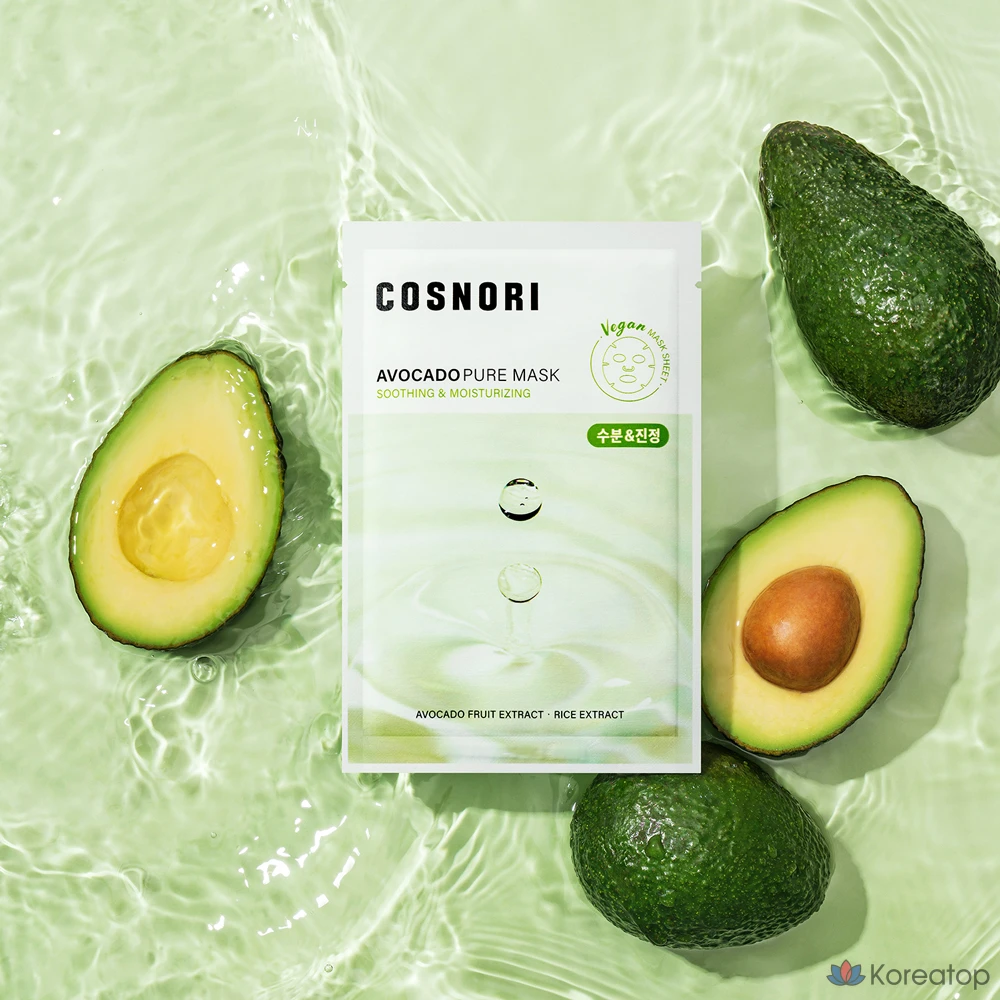 Тканевая маска для лица Cosnori Avocado Pure Mask, 24 мл, 10 шт.