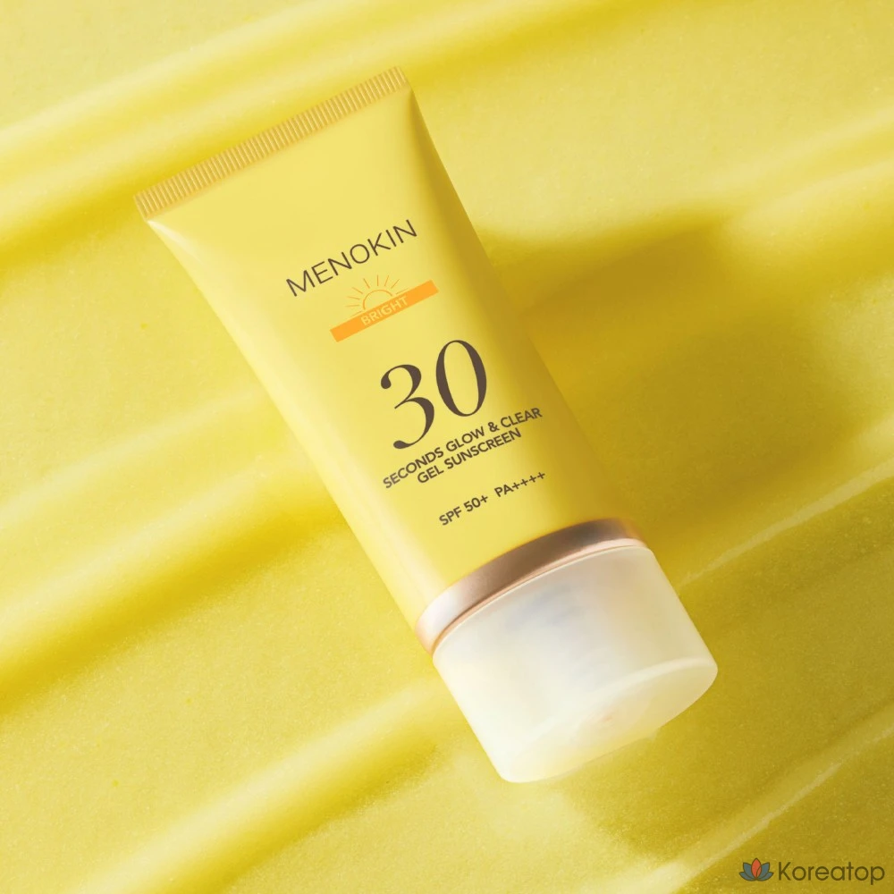 Солнцезащитный крем MENOKIN 30 Second Glow &amp; Clear Gel Sunscreen Bright SPF50+ PA++++, 50 мл, 1 шт.