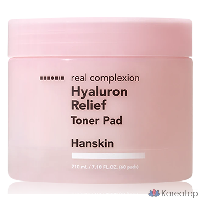 Тонер-пэды HANSKIN Real Complexion Hyaluron Relief Toner Pad, 210 мл, 60 шт.