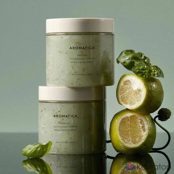 Скраб для тела Aromatica Inspirit Sugar Body Scrub Basil &amp; Bergamot, 300 г, 1 шт.
