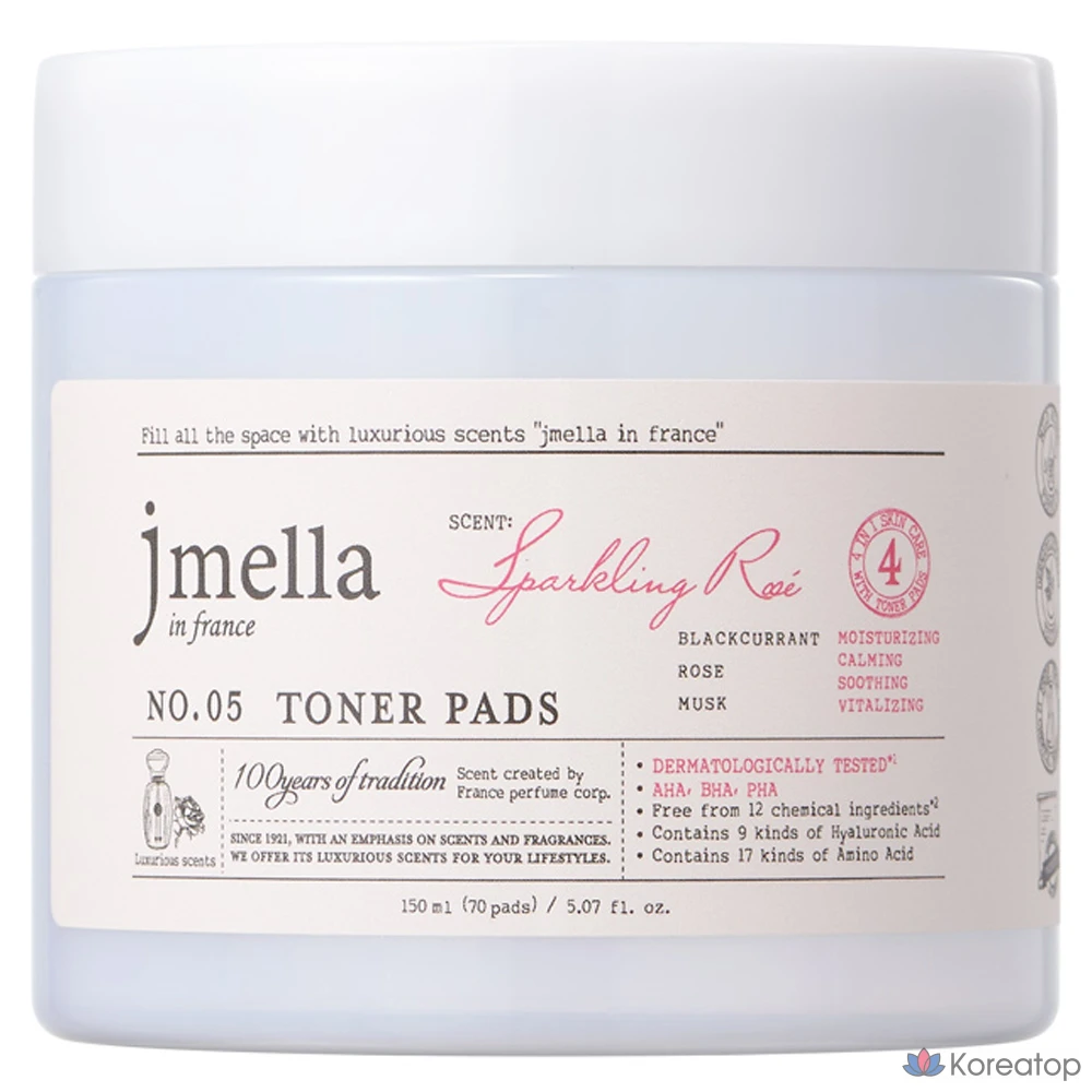Тонер-пэды Jmella In France Sparkling Rose Toner Pad, 150 мл, 70 шт.