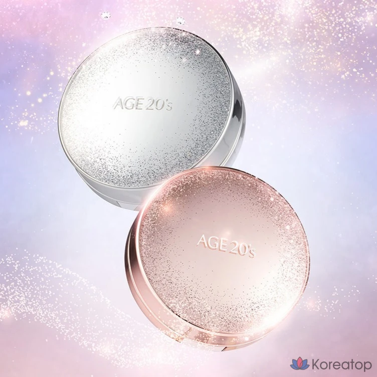 Пудра-компакт AGE 20S Essence Cover Pact Sparkle Case + Refill, оттенок Pink Beige (23), 12.5 г x 2 шт. + 10 мл x 4 шт., 1 шт., фото 4