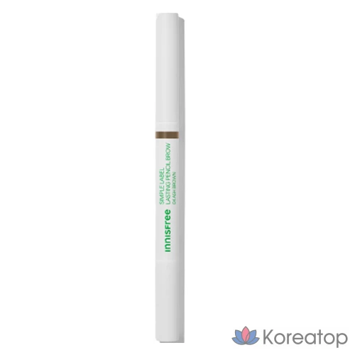 Карандаш для бровей Innisfree Simple Label Lasting Pencil Brow, оттенок 4 Ash Brown, 0.15 г, 1 шт.
