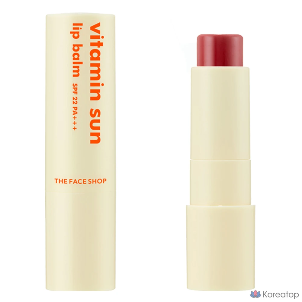 Бальзам для губ The Face Shop Vitamin Sun Lip Balm, оттенок Red, 3.9 г, 1 шт.