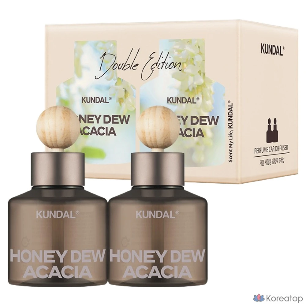 Освежитель для автомобиля Kundal Perfume Car Diffuser, оттенок Honey Dew Acacia, 75 мл, 2 шт.