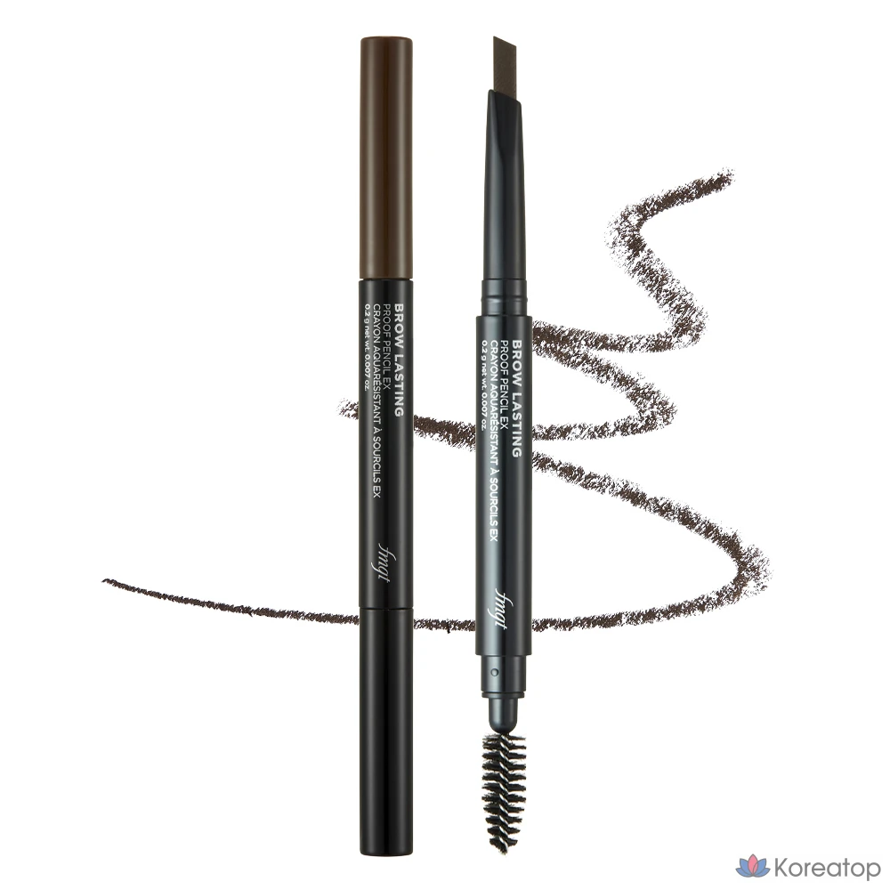 Карандаш для бровей The Face Shop Browlasting Proof Eyebrow Pencil EX, оттенок 03 Dark Brown, 0.2 г, 1 шт.