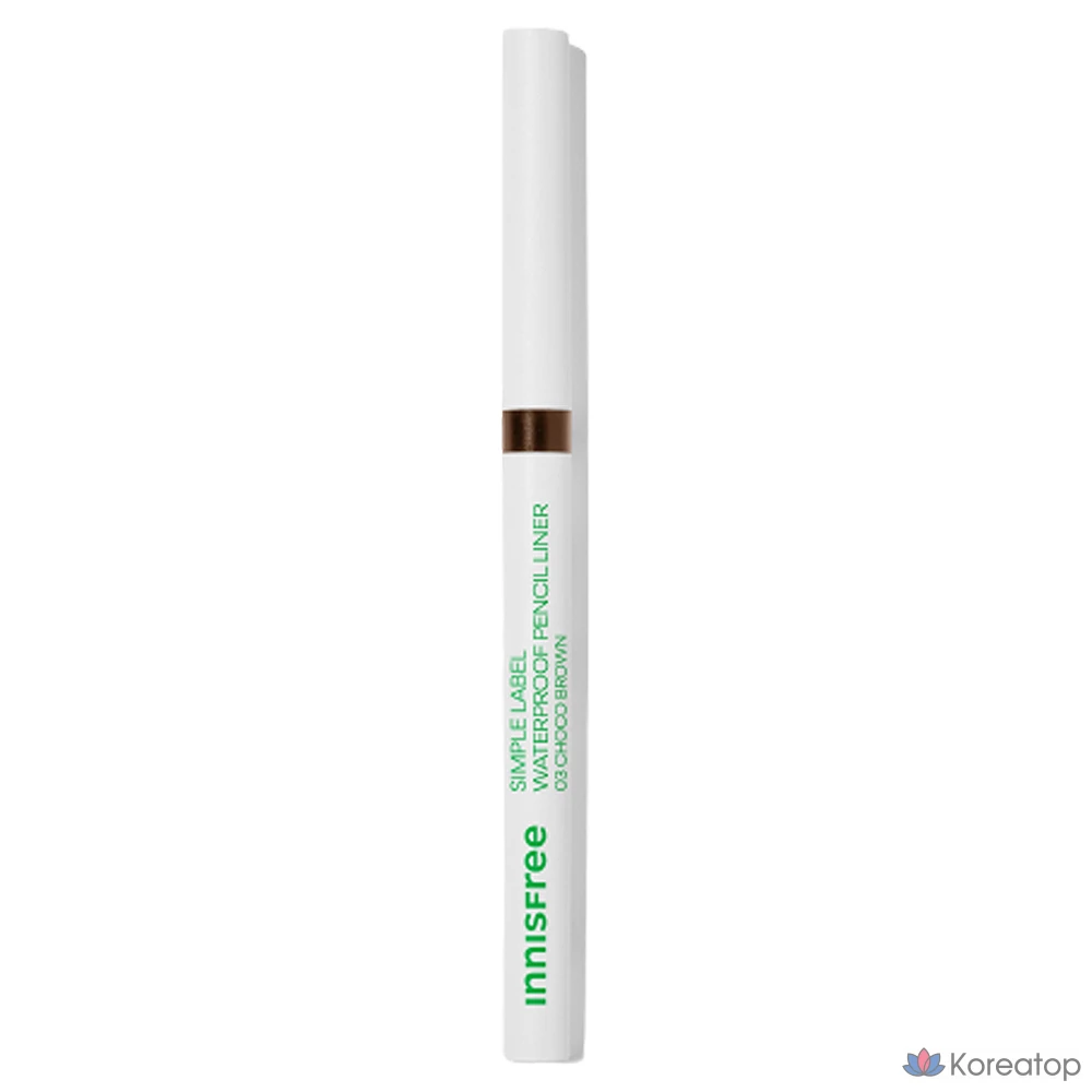 Подводка для глаз Innisfree Simple Label Waterproof Pencil Liner, оттенок 3 Choco Brown, 0.1 г, 1 шт.