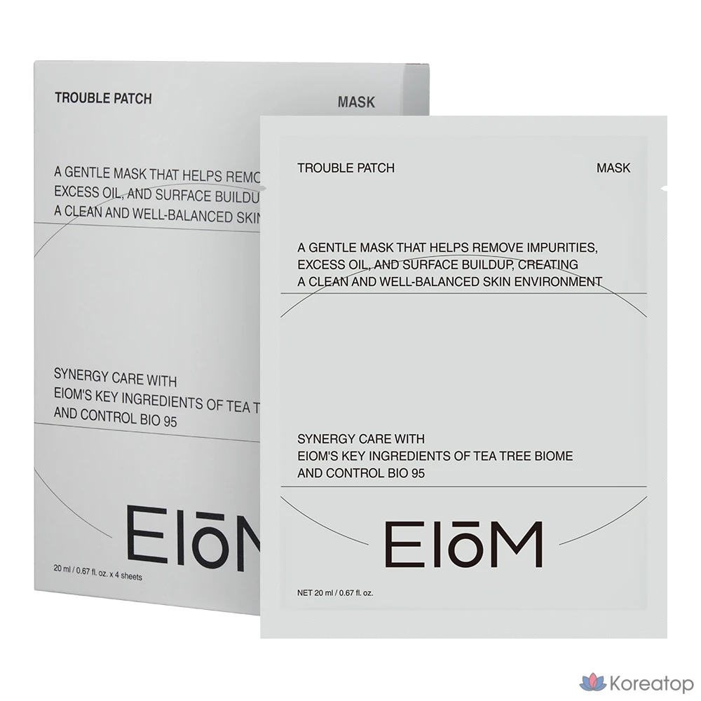 Тканевая маска для лица EIOM Trouble Sebum Absorption Mask Pack + Trouble Control Pad Set, 4 шт., фото 2