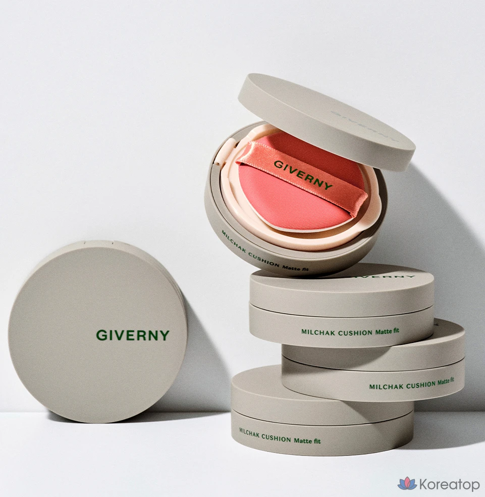 Кушон Giverny Milchak Matt Fit Cushion Foundation, оттенок 17C Porcelain, 12 г + 12 г, 1 шт., фото 9