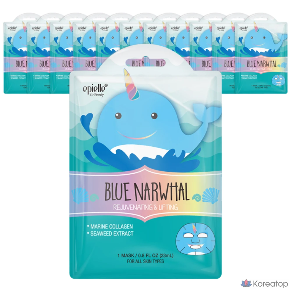 Тканевая маска для лица Epielle Character Mask Blue Dolphin, 12 шт.